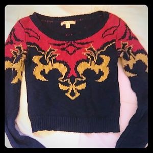 Tri Colored Crop Sweater